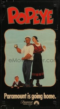 1d790 POPEYE 12x22 video poster 1980 Robin Williams & Shelley Duvall as E.C. Segar's characters!