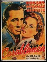 1d990 CASABLANCA 17x23 REPRO poster 1980s Humphrey Bogart, Ingrid Bergman, Michael Curtiz!