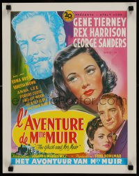 1d992 GHOST & MRS. MUIR 15x20 REPRO poster 1990s Gene Tierney, Rex Harrison, Sanders!