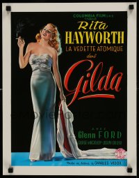 1d993 GILDA 15x20 REPRO poster 1990s sexy smoking Rita Hayworth full-length in sheath dress