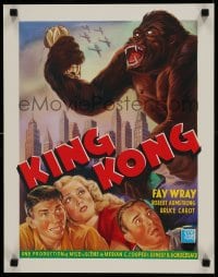 1d996 KING KONG 16x20 REPRO poster 1990s Fay Wray, Robert Armstrong & the giant ape!