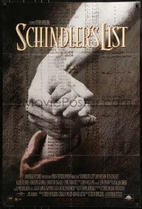 1d794 SCHINDLER'S LIST 27x40 video poster 1993 Steven Spielberg, Liam Neeson, Ralph Fiennes