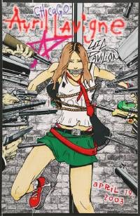 1d205 AVRIL LAVIGNE signed #65/100 11x17 art print 2003 by artist Anthony Herrera!