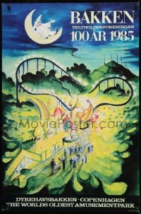 1d517 BAKKEN TELTHOLDERFORENINGEN 26x39 Danish special poster 1985 park at night by Lipsoe!