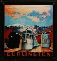 1d525 BURLINGTON ROUTE 19x20 special poster 2000s railroad train artwork by Clarence Poole!