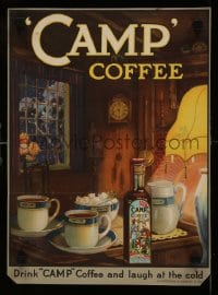 1d372 CAMP COFFEE 12x16 Scottish advertising poster 1940s art of a serving tray with hot drinks!