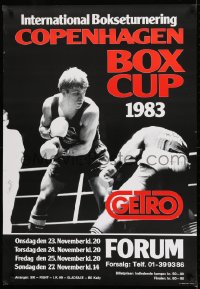 1d536 COPENHAGEN BOX CUP 25x35 Danish special poster 1983 image of two boxers during round!