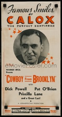 1d542 COWBOY FROM BROOKLYN 10x19 special poster 1938 Lloyd Bacon, great inset image of Pat O'Brien