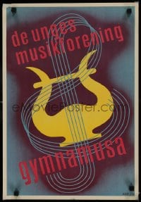 1d551 DE UNGES MUSIKFORENING GYMNAMUSA 16x23 Danish special poster 1948 artwork by Birte L.!