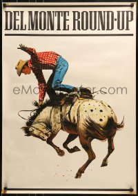 1d377 DEL MONTE 25x70 advertising poster 1965 cowboy western art, fruits label!