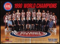 1d553 DETROIT PISTONS 18x25 special 1990 the World Champions, basketball, one of the greats!