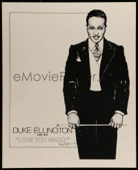 1d335 DUKE ELLINGTON 18x23 music poster 1979 wearing great outfit ready to conduct!