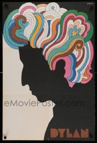 1d336 DYLAN 22x33 music poster 1967 colorful silhouette art of Bob by Milton Glaser!