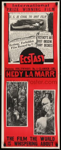 1d563 ECSTASY 14x36 special poster R1944 Hedy Lamarr's early nudie the world is whispering about!