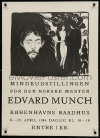 1d432 EDVARD MUNCH 24x34 Danish museum/art exhibition 1946 cool close-up portrait and naked woman!