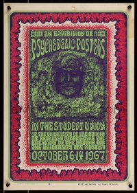 1d436 EXHIBITION OF PSYCHEDELIC POSTERS 14x20 museum/art exhibition 1967 wild art by Wes Wilson!