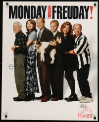 1d738 FRASIER tv poster 1997 Kelsey Grammer, Jane Leeves, top cast in wacky line up with dog!