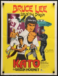 1d587 GREEN HORNET 17x23 special poster 1974 cool art of Van Williams & giant Bruce Lee as Kato!