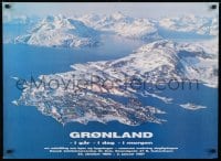 1d439 GRONLAND 24x33 Danish museum/art exhibition 1986 village along the shore from the air!