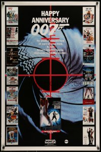 1d739 HAPPY ANNIVERSARY 007 tv poster 1987 25 years of James Bond, cool image of many 007 posters!