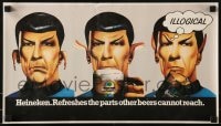 1d293 HEINEKEN 11x19 Canadian art print 1990s Leonard Nimoy as Spock drinking beer, it's illogical, Castle art!