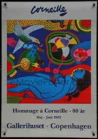 1d440 HOMMAGE A CORNEILLE 28x39 Danish museum/art exhibition 2002 colorful art of woman and birds!