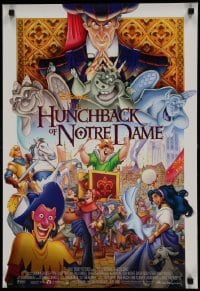 1d599 HUNCHBACK OF NOTRE DAME 19x27 special poster 1996 Walt Disney, Victor Hugo, art of cast on parade!