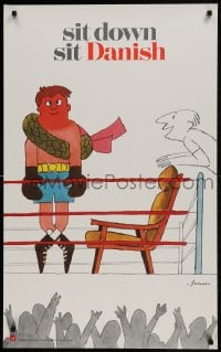 1d391 IB ANTONI 24x39 Danish advertising poster 1970 great art tof boxer in ring!