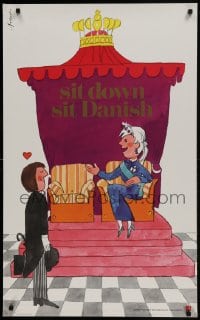 1d392 IB ANTONI 24x39 Danish advertising poster 1970 queen and man by the artist!