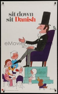 1d393 IB ANTONI 24x39 Danish advertising poster 1970 storyteller with top hat and kids!