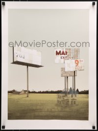 1d301 JUSTIN SANTORA signed 18x24 art print 2010 by the artist, We Tied Rope to the Back of the Bus