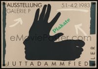 1d446 JUTTA DAMM-FIEDLER signed 23x32 German museum/art exhibition 1983 by Jutta Damm-Fiedler!