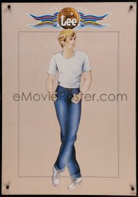 1d396 LEE 28x39 Danish advertising poster 1980s great full-length art of man in jeans!