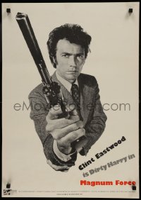 1d627 MAGNUM FORCE 20x28 special poster 1973 Clint Eastwood is Dirty Harry w/ huge gun by Halsman!