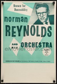 1d352 NORMAN REYNOLDS & HIS ORCHESTRA 14x21 music poster 1950s great close-up image of band leader