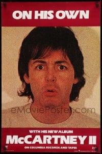 1d353 PAUL MCCARTNEY 20x31 music poster 1980 close-up, he is on his own, McCartney II!