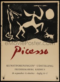 1d464 PICASSO 25x33 Danish museum/art exhibition 1960s black and white art by the master artist!