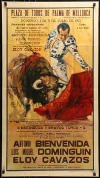 1d657 PLAZA DE TOROS DE PALMA DE MALLORCA 22x39 special poster 1971 cool image from 1961 poster!