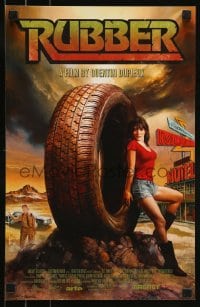 1d977 RUBBER mini poster 2011 bizarre killer tire, artwork by Boris Vallejo & Julie Bell!