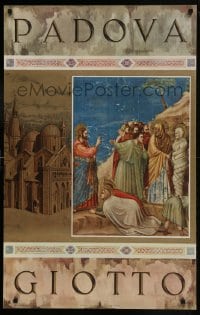 1d162 PADOVA GIOTTO 25x39 Italian travel poster 1951 fresco in the Cappella Degli Scrovegni!