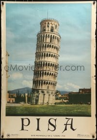 1d164 PISA 27x39 Italian travel poster 1952 great image of the famous leaning tower in Italy!