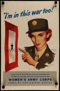 1d097 I'M IN THIS WAR TOO 13x19 WWII war poster 1944 Women's Army Corps, Stuart Graves art!