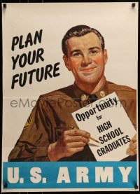 1d103 PLAN YOUR FUTURE 23x33 war poster 1950s Scott artwork of recruiter, plan your future!