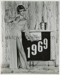 1h293 ELKE SOMMER deluxe 7.5x9.25 still 1968 in sexy skimpy dress ready to ring in the new year!