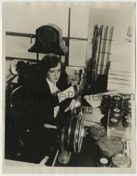 1h328 FRANCES MARSH 7x9 still 1935 film editor with Merry Widow film reels in the cutting room!