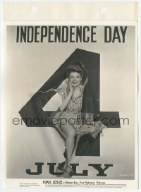 1h495 JOAN LESLIE 8x11 key book still 1940s great 4th of July portrait selling war bonds!