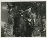 1h515 KEEPER OF THE FLAME 8x9.75 still 1942 c/u of Katharine Hepburn & Spencer Tracy with horse!