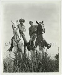 1h566 LONE RANGER TV 8.25x10 still 1970s Clayton Moore & Jay Silverheels on horses!