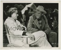 1h681 NIGHT PASSAGE candid 8.25x10 still 1957 James Stewart & his wife Gloria laughing on the set!