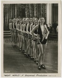 1h684 NIGHT WORLD 8x10.25 still 1932 Mae Clarke & eleven scantily clad showgirls lined up!